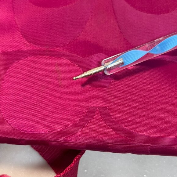 Coach Fuchsia Signature Print Luxury Nylon Crossbody Bag D1480-F77408 Scarf - Picture 8 of 9